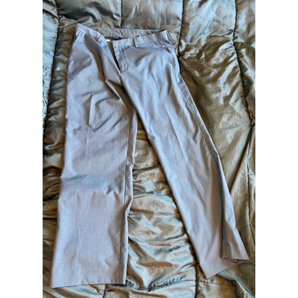 Calvin Klein Mens Gray Dress Pants Flat Front Trousers 36x30